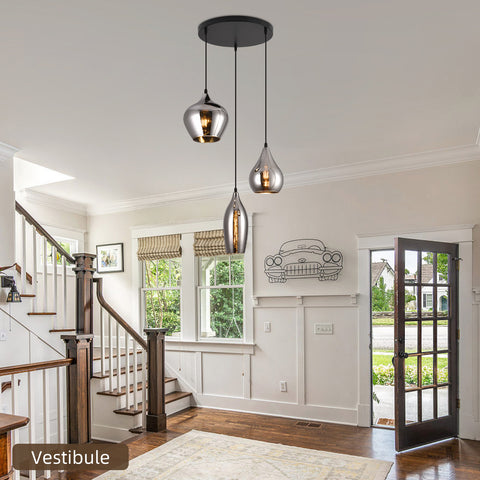 Smoke Glas Hanglamp 3 stuks - Druppel