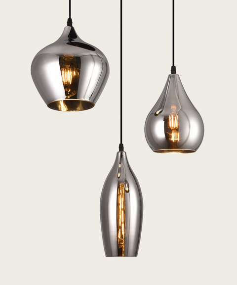 Smoke Glas Hanglamp 3 stuks - Druppel