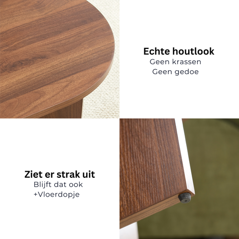 Home-Heaven® Salontafel Ovaal Rond Bruin Hout - 100 x 50 x 40 cm (L x B x H)