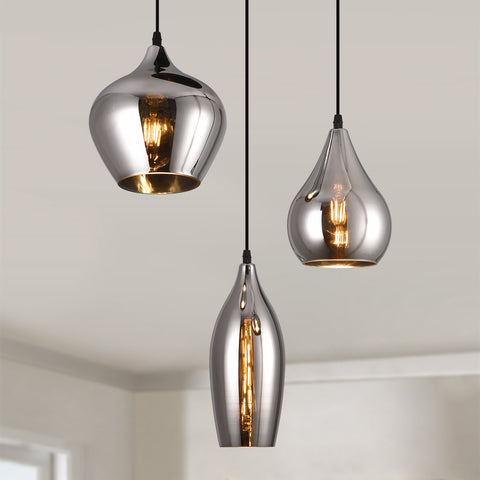 Smoke Glas Hanglamp 3 stuks - Druppel