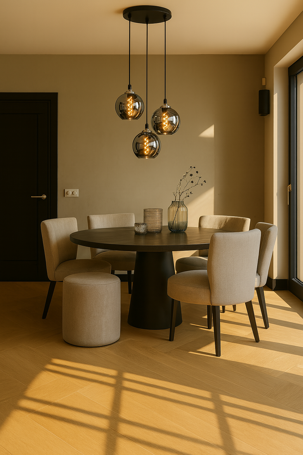 HeyHeaven® Smoke Glas Hanglampen Rond 3 Lichts | Industrieel | Woonkamer | Eetkamer | Slaapkamer | Zilver Rookglas