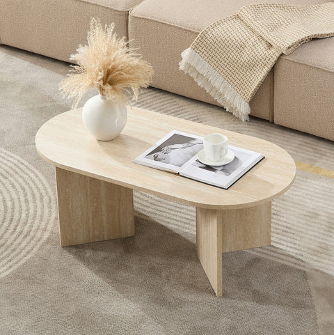 Salontafel Raphaella ovaal travetin 100x50cm