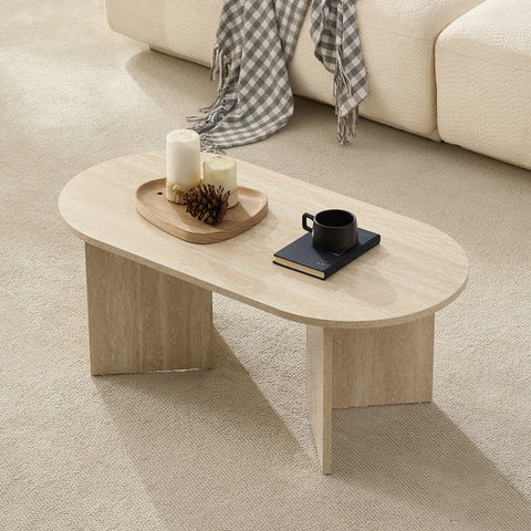 Salontafel Raphaella ovaal travetin 100x50cm