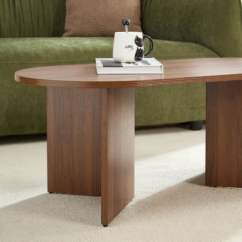 Home-Heaven® Salontafel Ovaal Rond Bruin Hout - 100 x 50 x 40 cm (L x B x H)