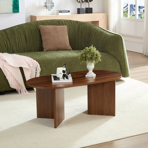 Home-Heaven® Salontafel Ovaal Rond Bruin Hout - 100 x 50 x 40 cm (L x B x H)