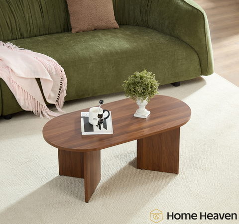 Home-Heaven® Salontafel Ovaal Rond Bruin Hout - 100 x 50 x 40 cm (L x B x H)
